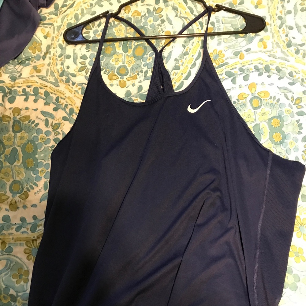 Nike plus size tank top-dark blue